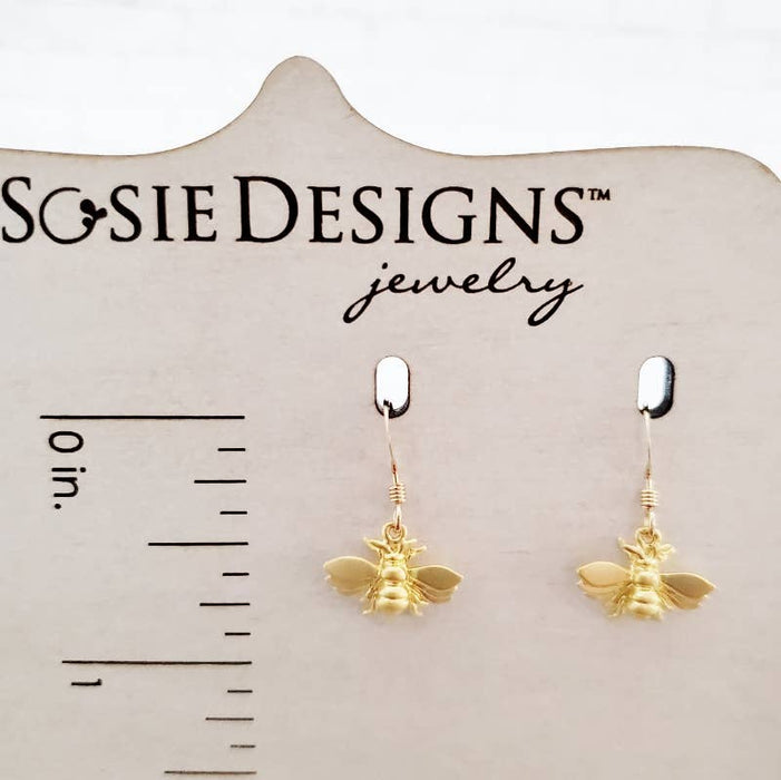 Sosie Designs - Gold Flying Bumble Bee Earrings