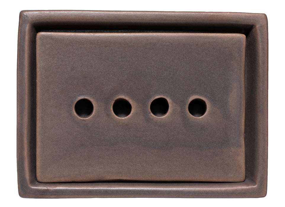 Creative Co op Stoneware Soap Dish with Removable Tray, 2 Colors