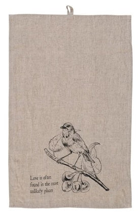 Creative Co op Linen Blend Printed Tea Towel