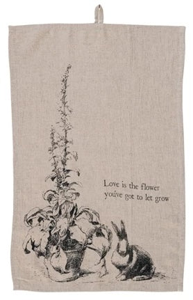 Creative Co op Linen Blend Printed Tea Towel