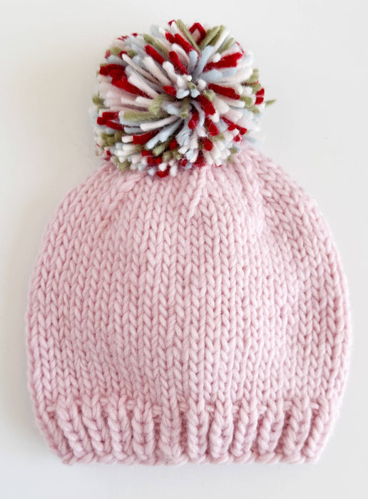 Figgy Friends - Merry Hat Pink Baby Kid Girl Knit Beanie Christmas Holiday