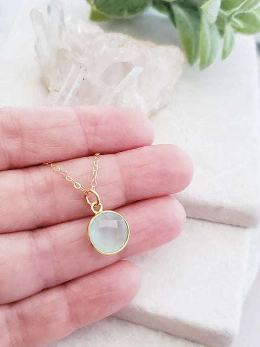 Sosie Designs - Gold Aqua Chalcedony Necklace