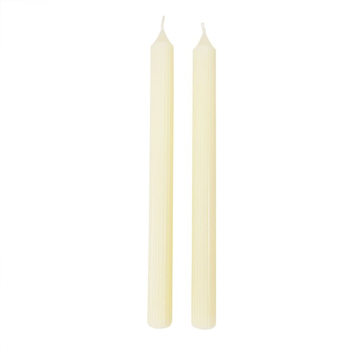 Andaluca - Ivory Ridged Taper Candles (Set of 2)
