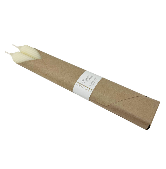 Andaluca - Ivory Ridged Taper Candles (Set of 2)