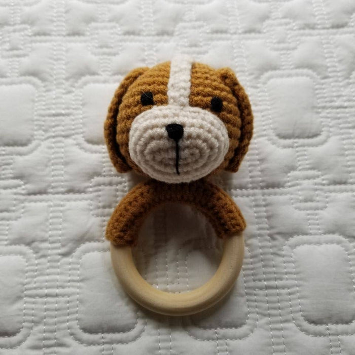 D & C TOYS - Cotton Knit Dog Rattle - Handmade