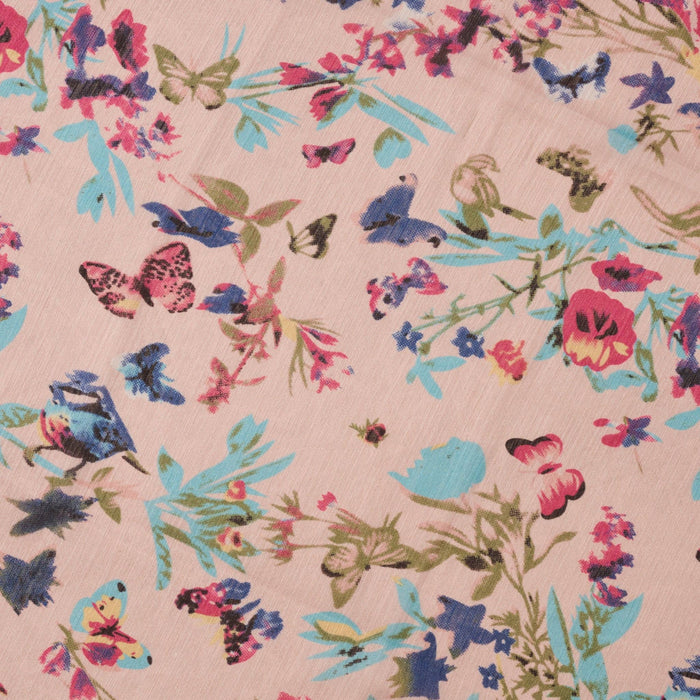 Ten Thousand Villages - Komal Floral and Butterfly Chiffon Scarf