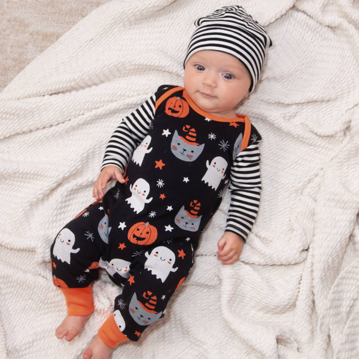 Tesa Babe - Baby's Halloween Pumpkin Party Cotton Romper