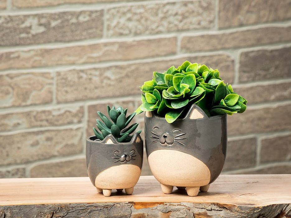 Abbott - Sm Cat on Legs Planter-3" H