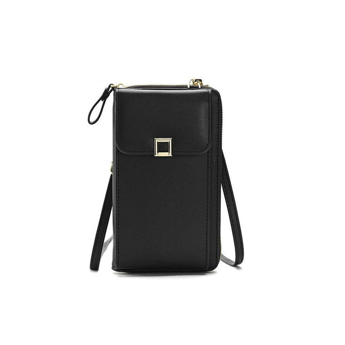 ShieldChic - Solid Color PU Leather Multifunctional Purse Mobile Phone One Shoulder Crossbody Bag
