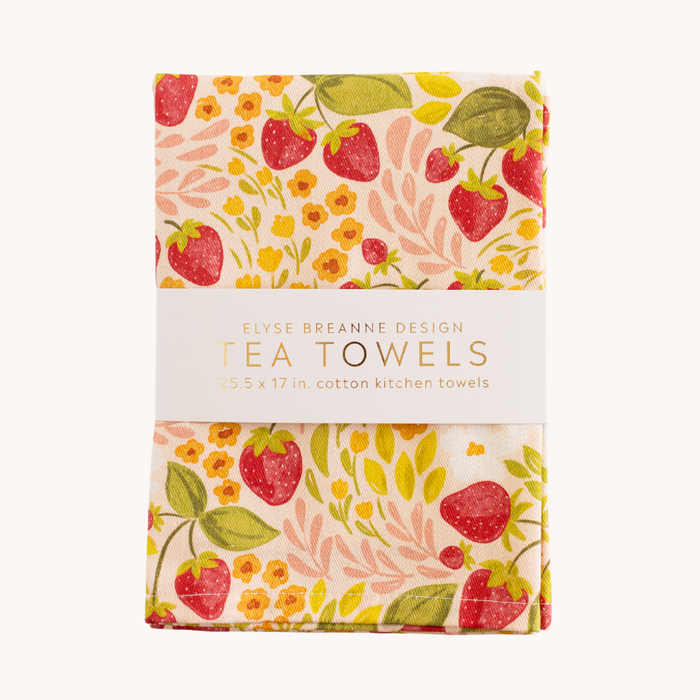 Elyse Breanne Design - Pack of 2 Strawberry Patch Tea Towels