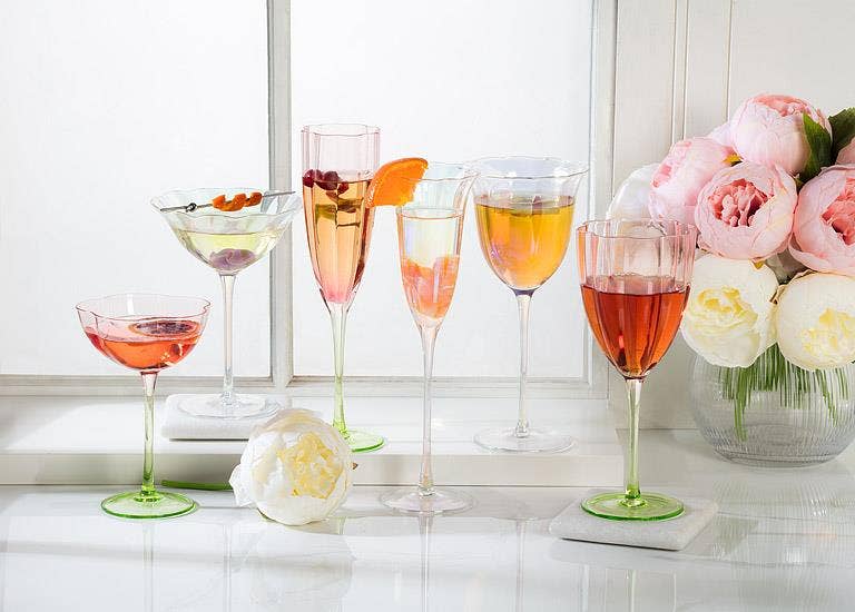Abbott - Flower Look Wine Glass-8.5"H(13oz)