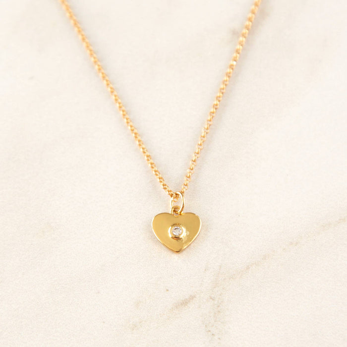 Stowaway Jewelry - Heart with Center Crystal Necklace