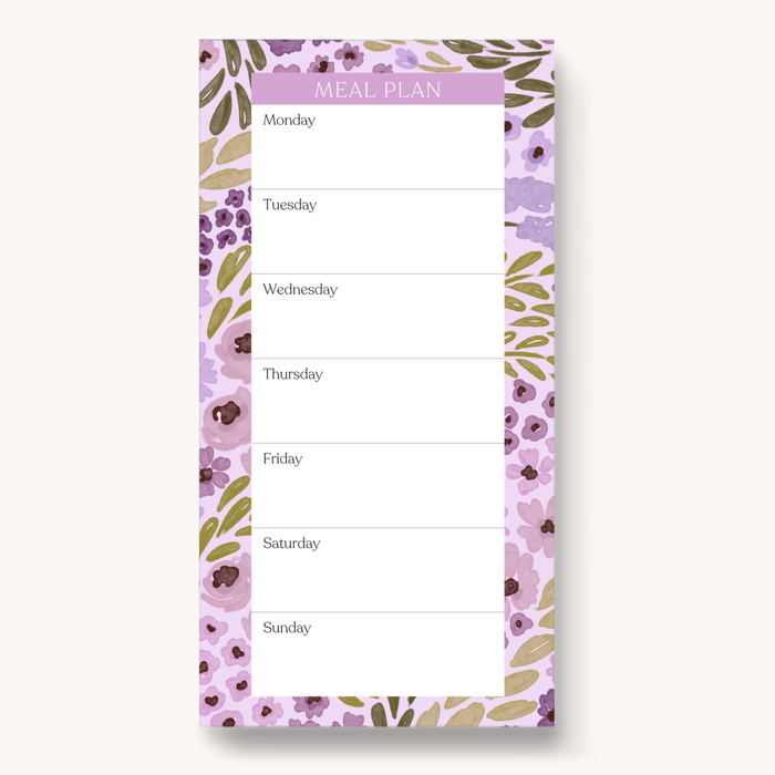Elyse Breanne Design - Floral Magnetic Meal Plan Notepad