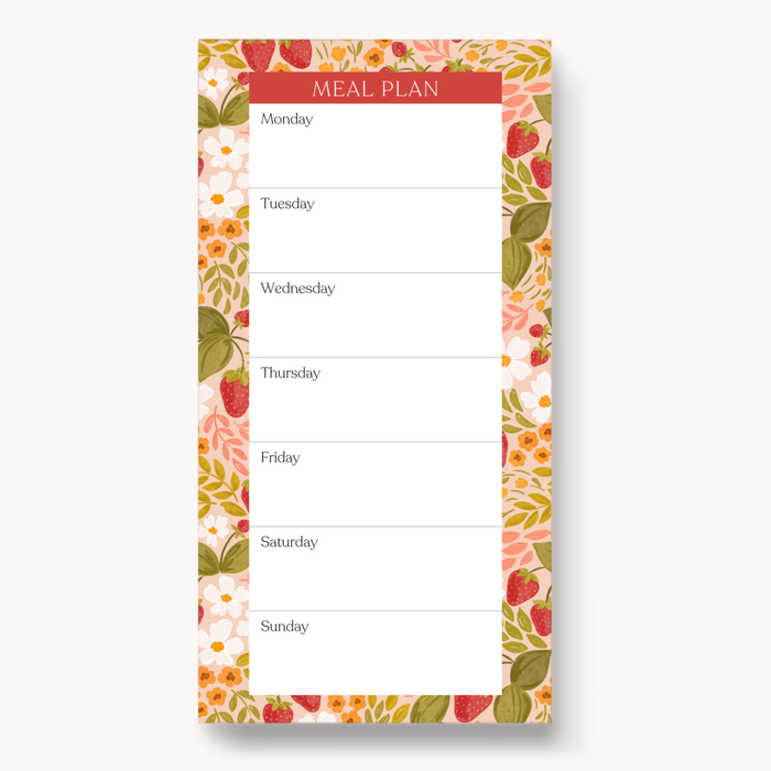 Elyse Breanne Design - Floral Magnetic Meal Plan Notepad