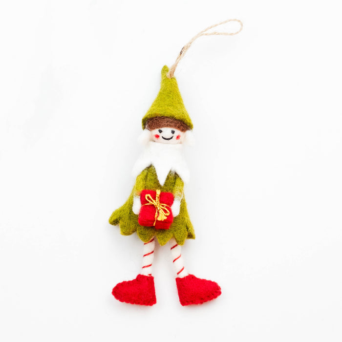 The Winding Road - Felt Elf Christmas Ornaments