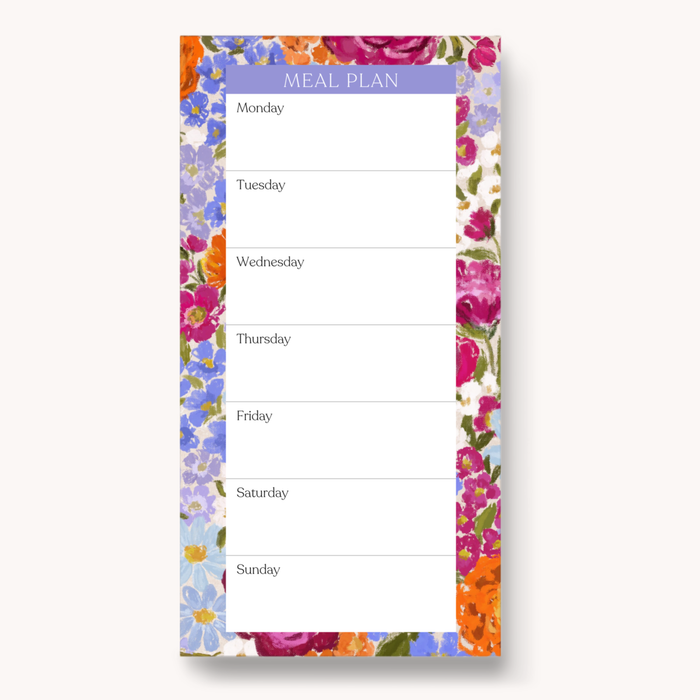 Elyse Breanne Design - Floral Magnetic Meal Plan Notepad