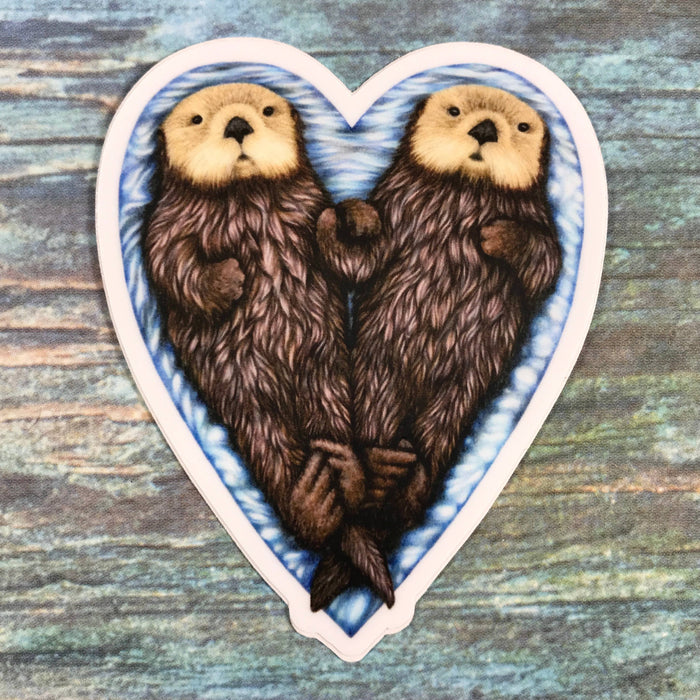 Abundance Illustration Otter heart sticker