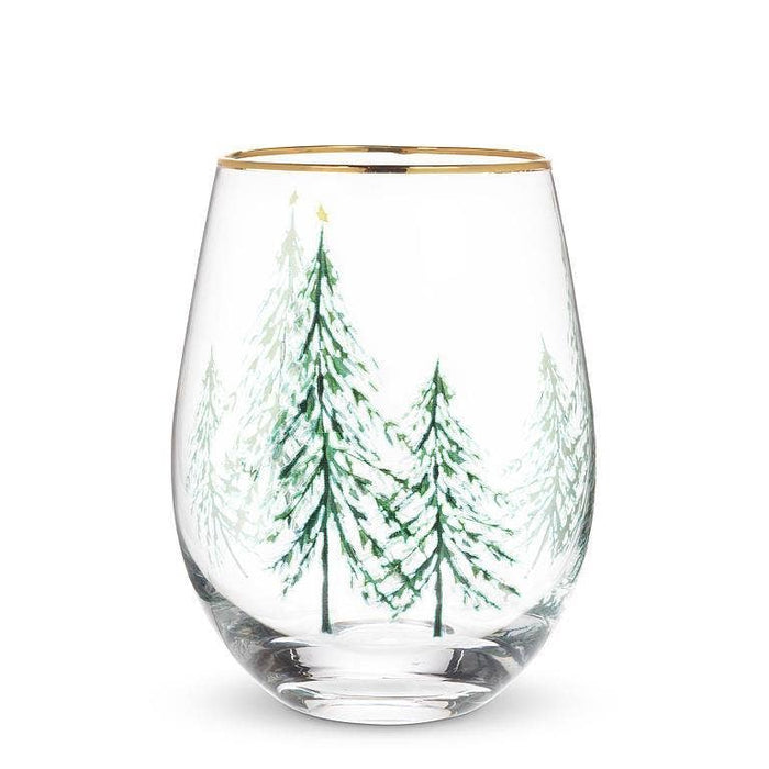 Abbott - Winter Trees Stemless Wine Glass