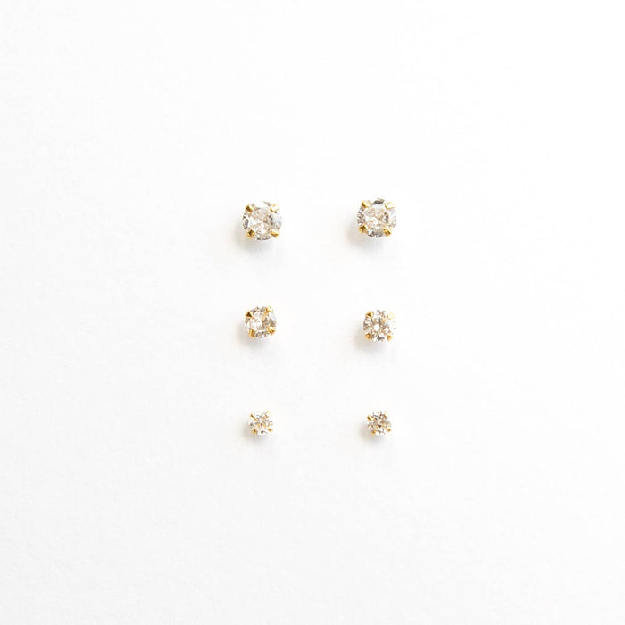 Stowaway Jewelry - Studs - 14k Gold Plated Crystal Studs