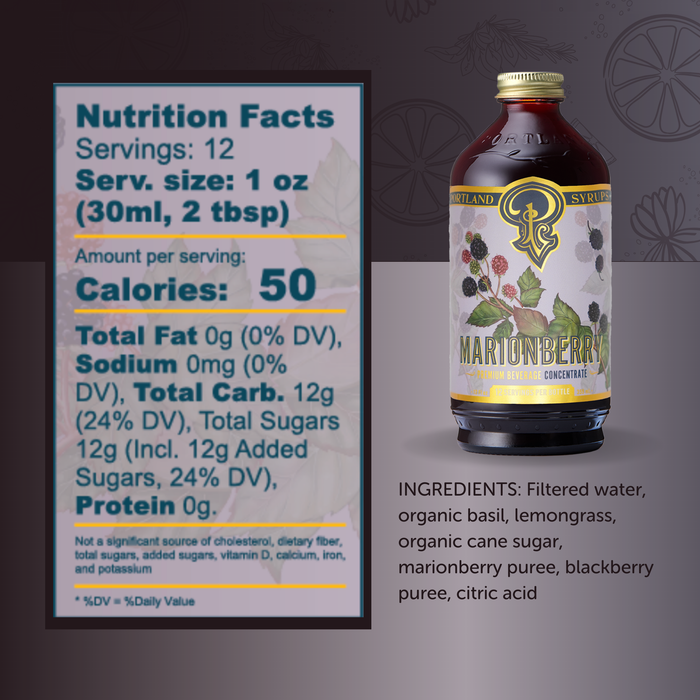 Portland Syrups - Marionberry Syrup 3.4oz - cocktail / mocktail beverage mixer