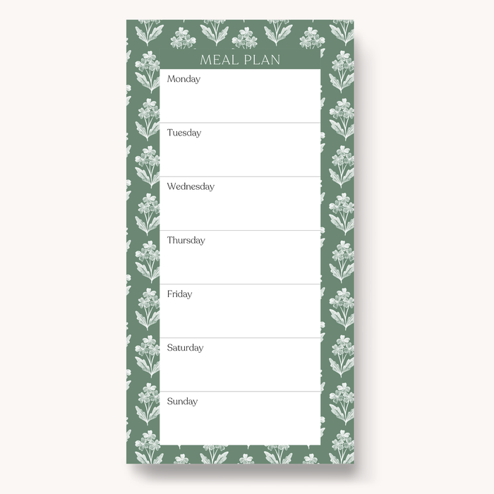 Elyse Breanne Design - Floral Magnetic Meal Plan Notepad