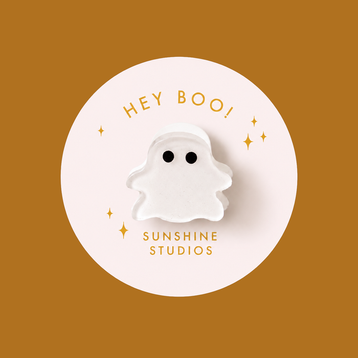 Sunshine Studios - Hey Boo! Ghost Mini Hair Clip | Halloween