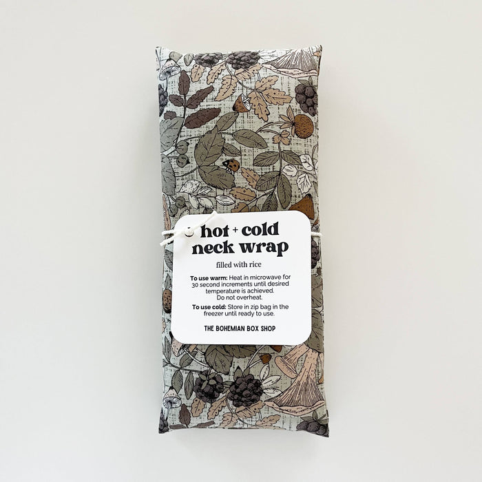 The Bohemian Box Shop - Hot & Cold Therapy Neck Wrap - Green Multi Mushrooms