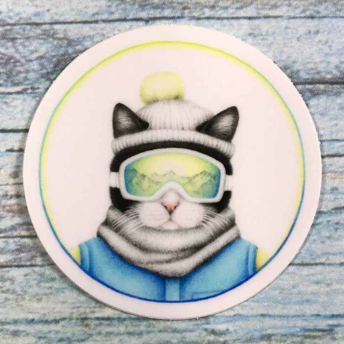 Abundance Illustration Ski cat sticker