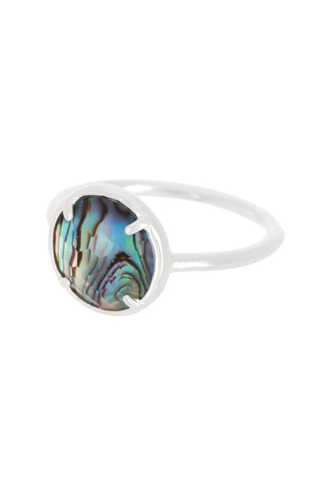 Zoey Simmons - Abalone Quartz Doublet Round Ring - SF