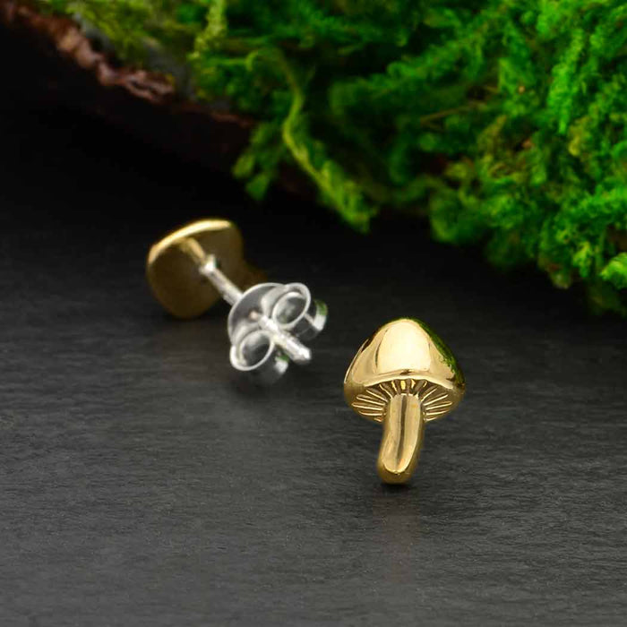 Nina Designs Bronze Mushroom Post Earrings 8x6mm