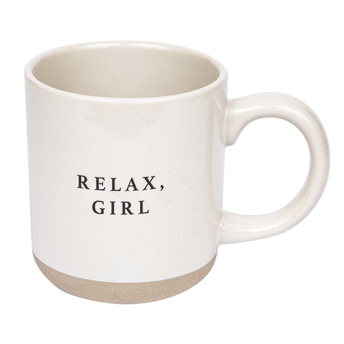 Sweet Water Decor Relax, Girl Stoneware 14 oz Coffee Mug