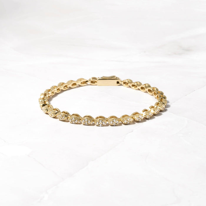 Sami Jewels Marquise Shaped Diamond Gold 6.25" Tennis Bracelet