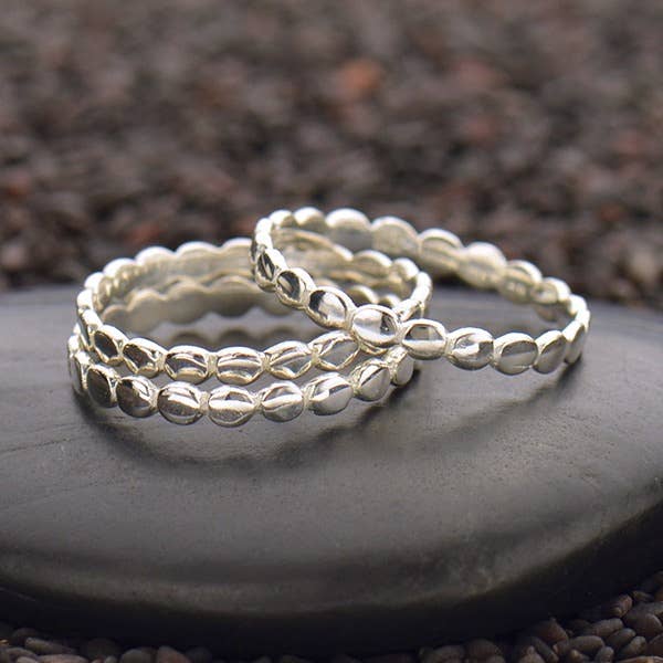 Nina Designs Sterling Silver Stacking Ring - Dot Pattern