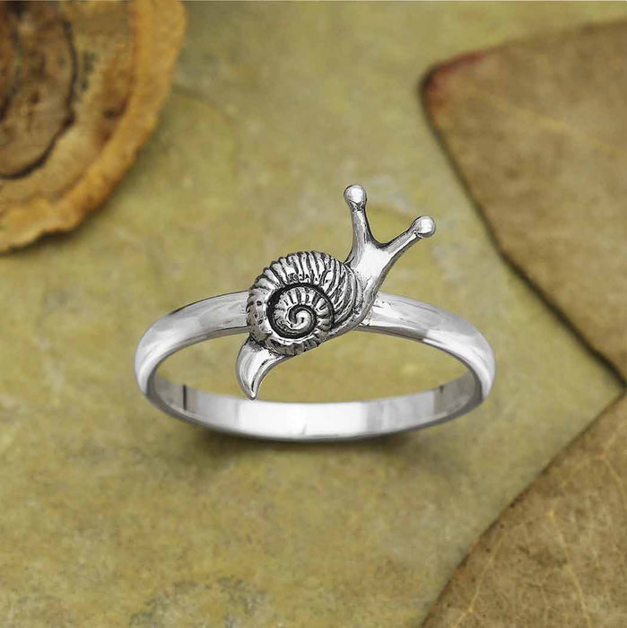 Nina Designs Sterling Silver Tiny Snail Ring