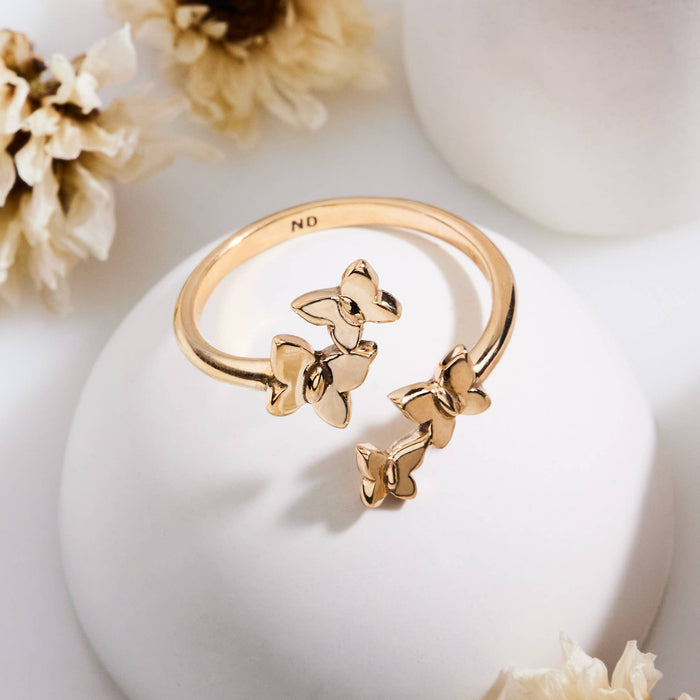 Nina Designs Adjustable Butterfly Cluster Ring Bronze