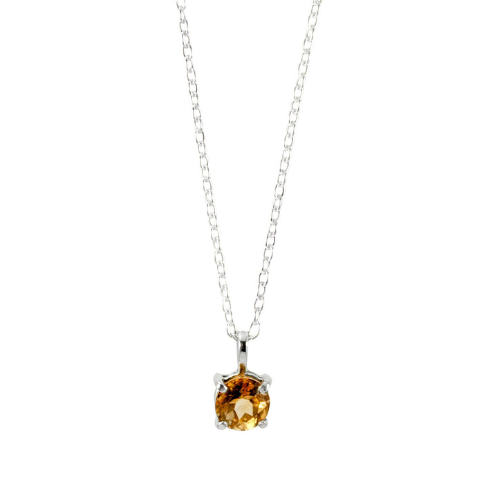 Bentley & Lo Brilliant Citrine Basket Sterling Silver Pendant Necklace