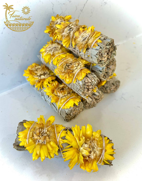 Faiza Naturals Sunflower with White Sage Bundles